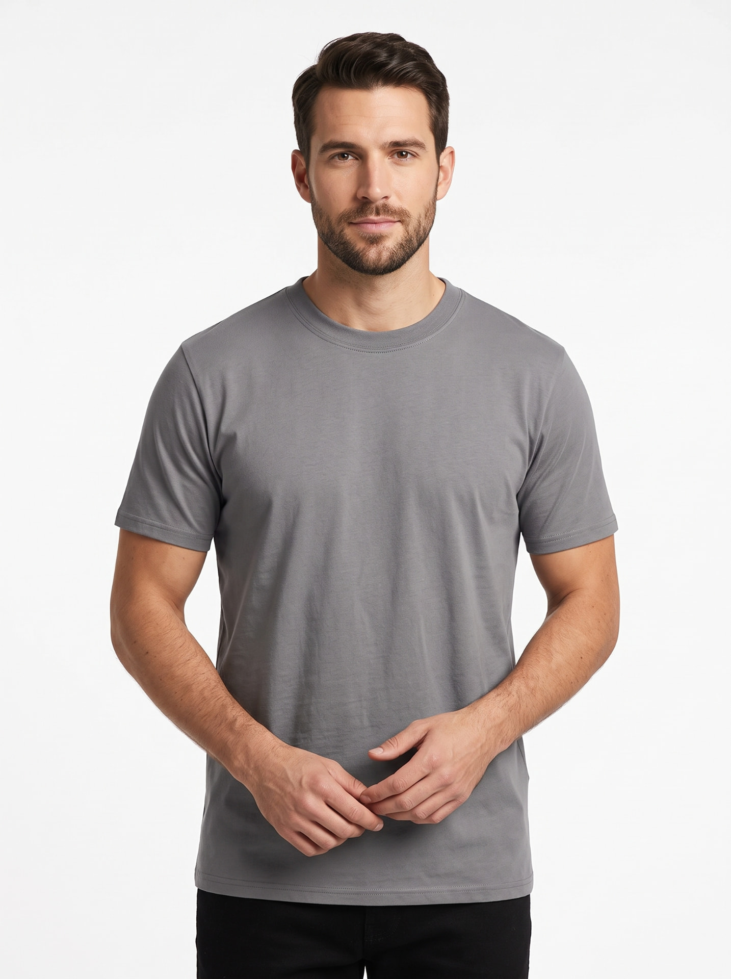 Model wearing Core One bamboo tee
