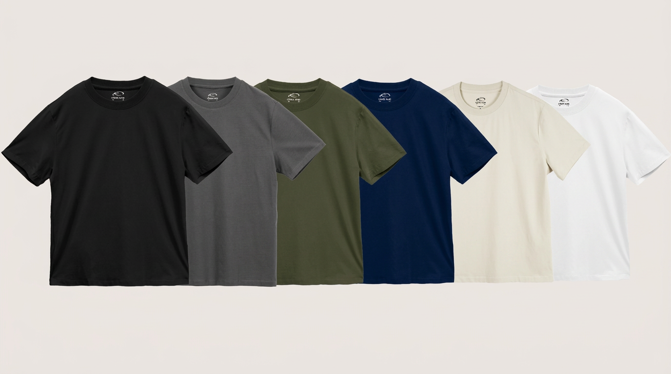 Core One bamboo tee lineup in six colorways