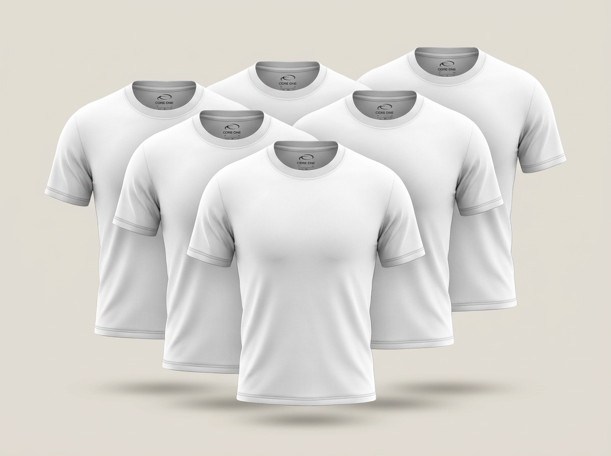 All White Core One tee lineup