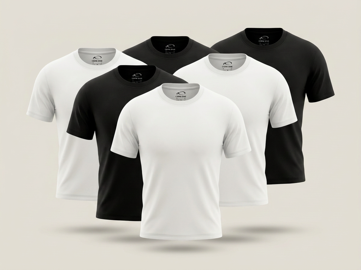 Half Black / Half White Core One tee lineup